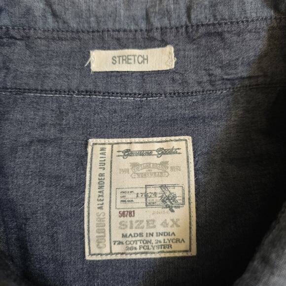 Lot of 3 Men Plus 4XL Cotton Shirts Button Up Short Sleeves Classic Comfy Casual - Picture 10 of 15